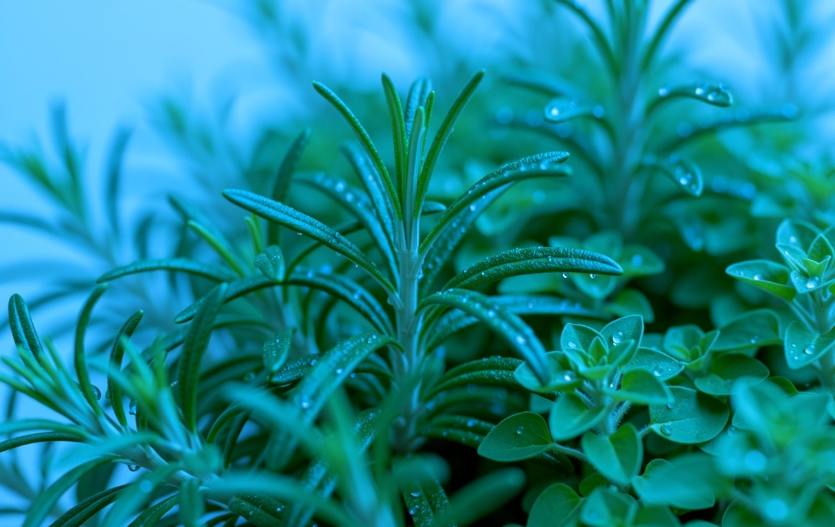 Fresh Greek herbs representing nutritional vitality
